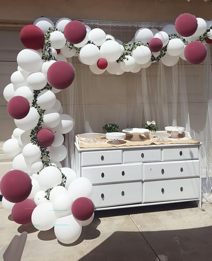 Maroon Graduation Decorations/Maroon White Graduation Party Decorations - Image 7