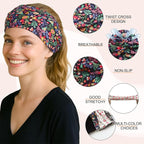 Artilady 6 Pack Boho Headbands for Women - Wide Bandana Headband Non Slip Stretchy Cheetah Flower Turban Headwarp Twisted for Girls