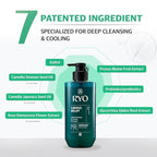 RYO Deep Cleansing Shampoo with Korean Ginseng & Caffeine - Cooling and Refreshing for Oily Scalp, Hair Loss Care, Anti-Dandruff, Sebum Control, 16 Fl Oz.