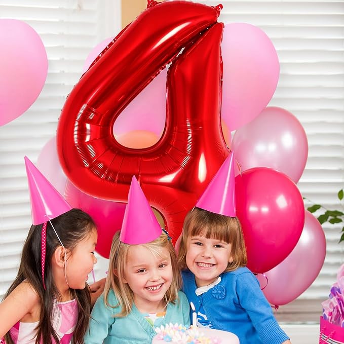 Red Number 14 Balloons, 40 Inch Big Large Foil Number Balloons, Jumbo Giant - Image 4