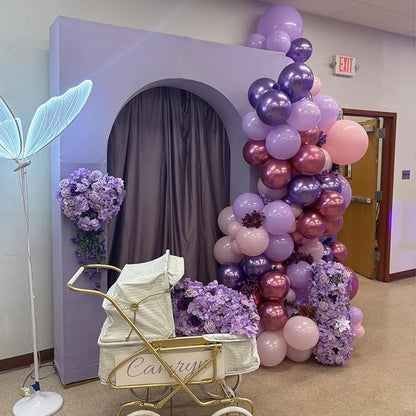 Purple Pink Balloons, 60 Packs 12 Inch Metallic Purple Pink Confetti Balloons - Image 8