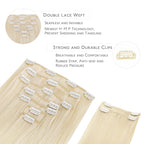 WENNALIFE Clip in Human Hair Extensions, 20 Inch 150g 9pcs Clip in Hair Extensions Real Human Hair, Platinum Blonde Human Hair Clip in Extensions Remy Human Hair Extensions Clip Ins Double Weft