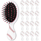 16Pcs Baseball Mini Detangler Brushes Sports Theme Mini Travel Hair Brush Soft Flexible Bristles Plastic Brush for Baseball Team Gift Sport Party Favors