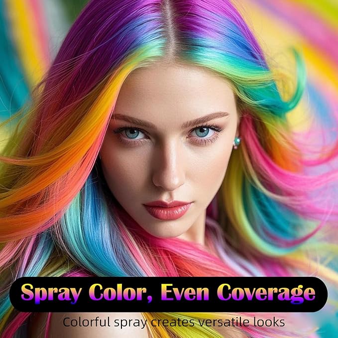 Green Hair Spray, Temporary Hair Color Spray for Women, Men, Kids, One-Time Use Washable Hair Dye, Natural Hair Color Wax for Christmas, Hallowen, Cosplay, Festival Party Costume Makeup, DIY (Green)