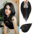 Hair Toppers for Women Real Human Hair, 360°3D Bangs Clip Human Toppers for Women with Thinning hair Realistic Scalp Line (Black, 3D Side Bangs (11 * 7))