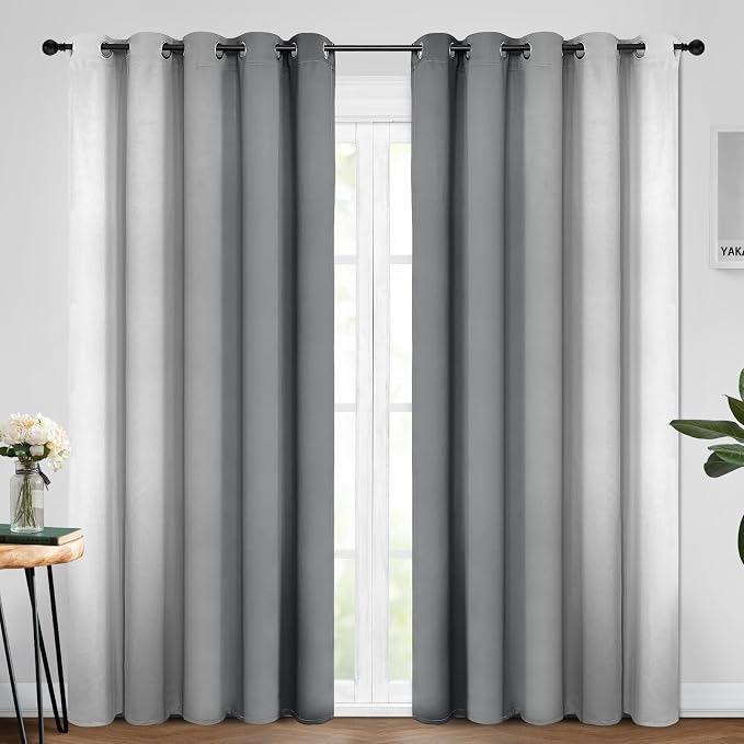 Yakamok Ombre Curtains Grey and Greyish White - Image 2