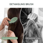 Detangler Hairbrush, Soft Bristle Detangling Brush for Straight, Wavy, Curly and Fine Hair, Dry and Wet, Quick Smoothing for Women and Men, Eco-Friendly & Sustainable Material (Green)