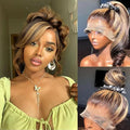 AMIRTY 250 Density 360 Lace Front Wigs Human Hair Pre Plucked Honey Blonde Body Wave Lace Front Wigs with Baby Hair Full 360 Glueless HD Transparent Lace Front Wigs for women
