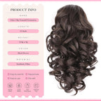 Claw Clip Ponytail Extension - 12 Inch Curly Ponytail Extension, Wavy Pony Tails Hair Extensions, Synthetic Hair Extensions Ponytail, Clip On Ponytails for Women (Color: Dark Brown)