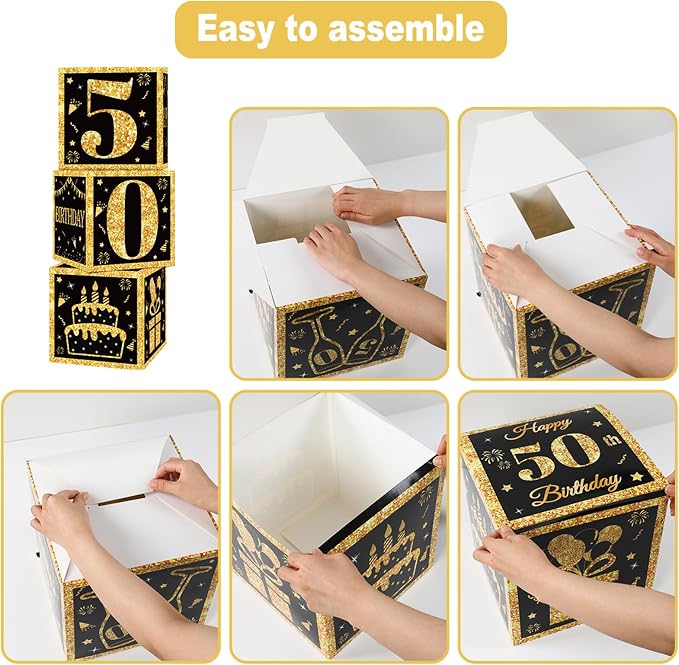 DataMoon 50th Birthday Decorations Boxes - Image 5