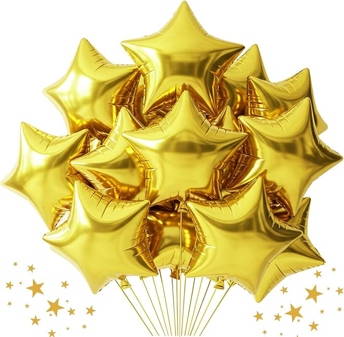 TONIFUL 30 Pcs Star Shaped Balloons 18 Inch Large Gold Foil Balloons | Big by TONIFUL