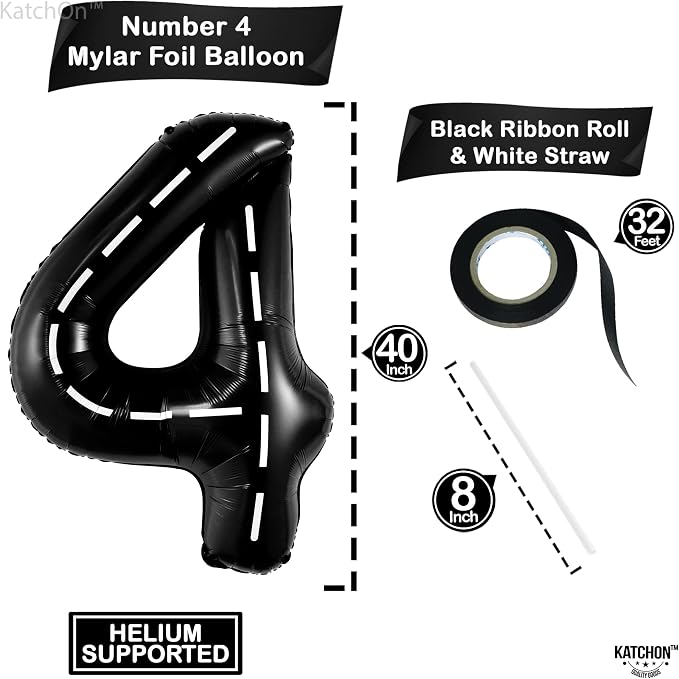 KatchOn Construction 4 Balloon 40 Inch, 4 Birthday Decorations | Construction - Image 4