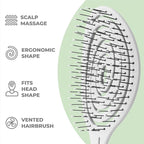 Ninabella Spiral Hairbrush - Detangle Hair Brush - For Brushing Wet or Blow Dry Hair - Detangler Vent Brush - Gray
