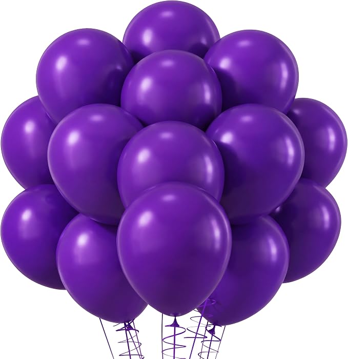 RUBFAC Dark Purple Balloons 120pcs 12 Inches Latex Balloons by RUBFAC