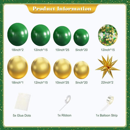 Green and Gold Balloon Arch Kit - Image 4