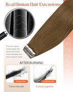 Sunny Hair Tape in Hair Extensions Real Human Hair Invisible Remy Hair Extensions Tape ins for Women Light Brown 14 inch 20Pcs