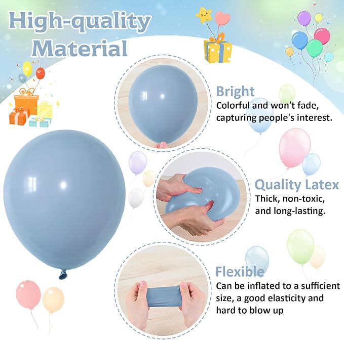 Blue and Green Balloons, Goose Balloon Sage Avocado Green Dusty Slate Fog Blue - Image 6