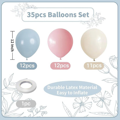 Pink and Blue Balloons Gender Reveal Boy or Girl 12inch Pastel Light Pink Slate - Image 4