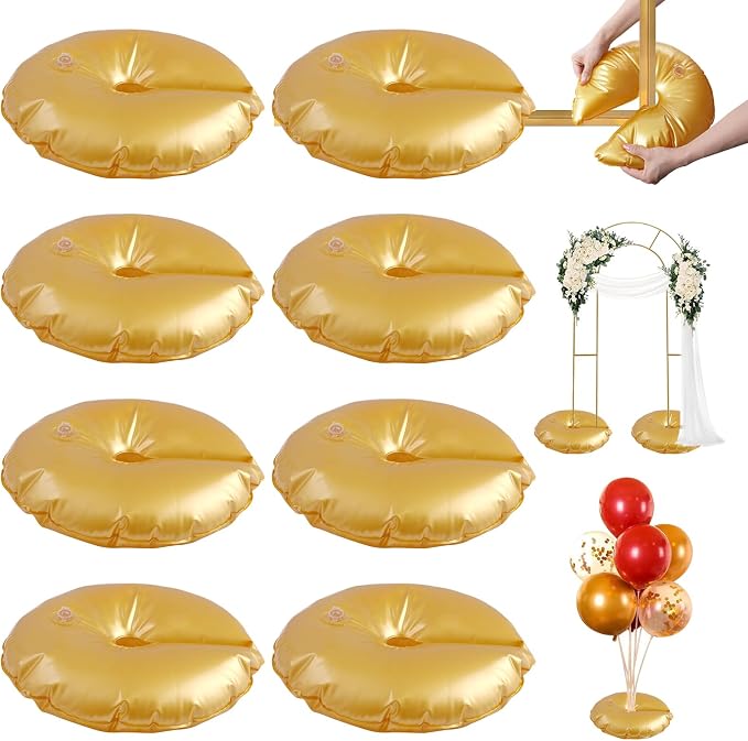 8 Pack Golden Water Bag for Wedding Arch Stands, Heavy Duty Water-Filled Base by Unknown