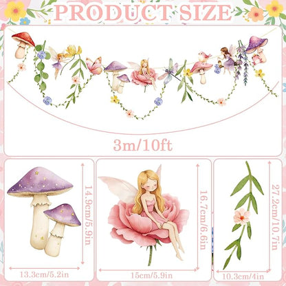 Fairy Party Banner, Fairy First Birthday Party Decorations, Flower Banner | - Image 2
