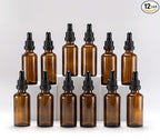 YIZHAO Amber Glass Dropper Bottle 2oz, Tincture Bottles with Glass Dropper, for Essential Oils, Aromatherapy, Cosmetic, Laboratory, Pharmacy, Liquids, Travel –12 Pcs