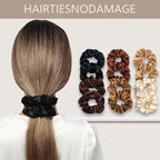 Hair Ties for girls 4 popular styles Hair Elastics (15pcs No Damage Hair Ties 50pcs High Elastic Ties 15pcs Ponytail Holders 12 Satin Scrunchies) Pain-free No Crease multiple colors for all hair types