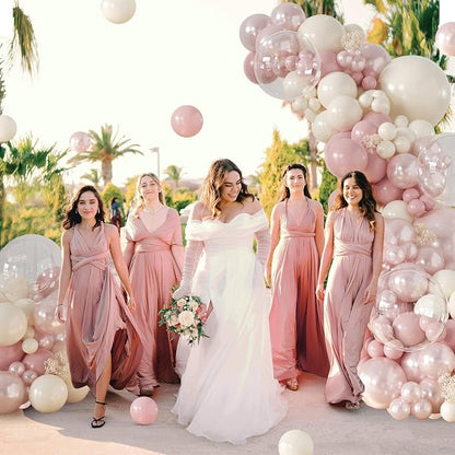 CROSSFINGERS Pearl Dusty Pink Balloon Garland Arch Kit Wedding Decorations | - Image 7