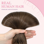 PINKPEARL Human Hair Clip in Hair Extensions 16inch #4 Chocolate Brown Clip in Hair Extensions Real Human Hair 7pcs 120g Natural Human Hair Clip ins for Women(#4-16)