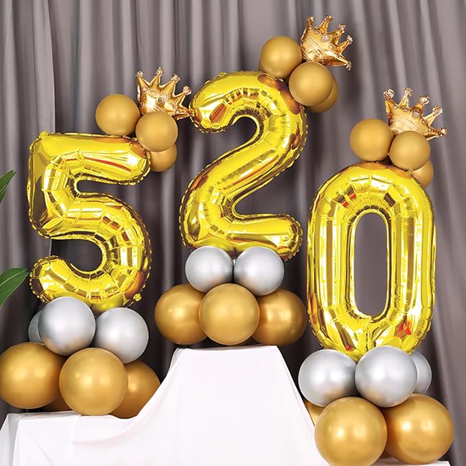 Gold Number Balloons Birthday Balloons - Image 6