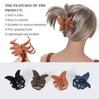 Large Butterfly Hair Claw Clips Octopus Claw Clips for Long Thick Thin Wavy Curly Hair, Strong Hold Non-Slip Grip Hair Accessories for Women 4 PCS（Black,Navy Blue,brown,Orange）