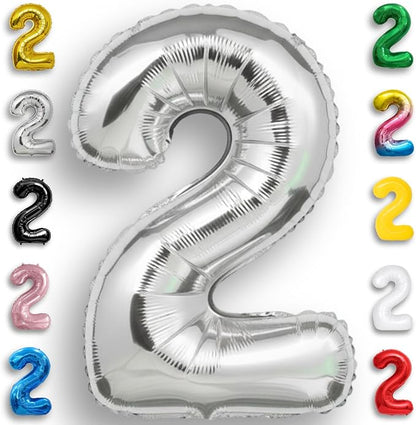 Silver Number Balloon 2 Mylar Foil Balloons 40 inch by Unknown