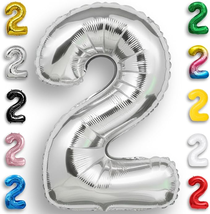 Silver Number Balloon 2 Mylar Foil Balloons 32 inch by Unknown