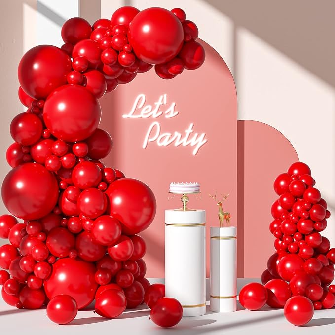 FOTIOMRG 110pcs Red Balloon Garland Arch Kit, 18 12 10 5 inch Red Latex by FOTIOMRG