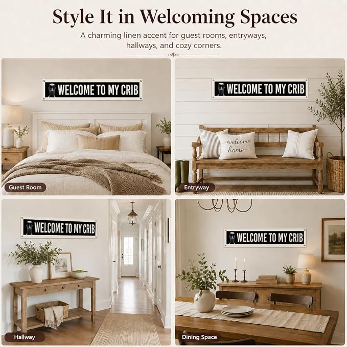 Welcome Banner Funny Home Decor Sign, Modern Hanging Decoration - Image 2