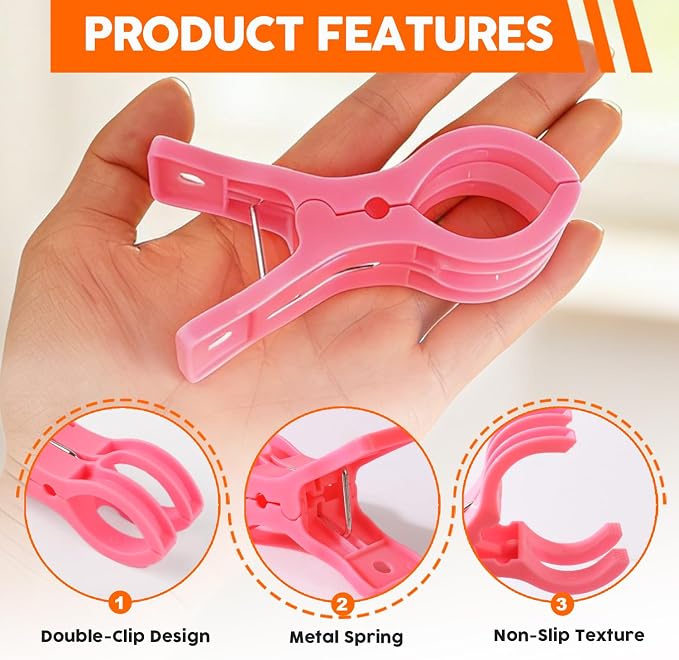 10 Pack Pink Balloon Arch Clips, 3 1/2 x 1 x 1 4/5 Inch balloon arch clamps - Image 2