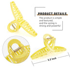 Big Hair Claw Clips Large Butterfly Hair Clips for Women 5.1" Large Transparent Clip Larger Size Hair Clip for Girls Clear Candy Hair Clip Hair Accessories for Long Thin Thick Hair 4 Pcs