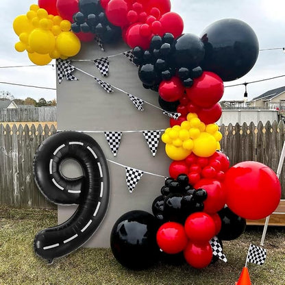 9 Number Race Car Balloons - Image 3