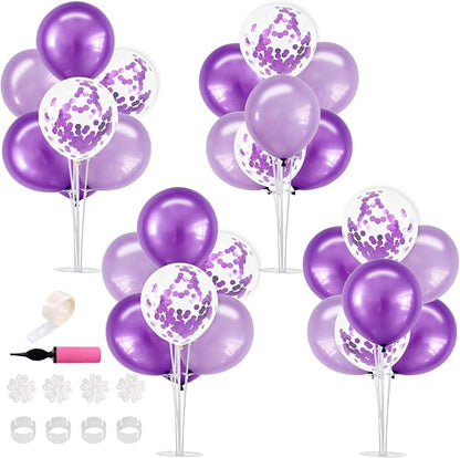 TONIFUL 4 Set Purple Balloon Stand Balloon Centerpiece by TONIFUL
