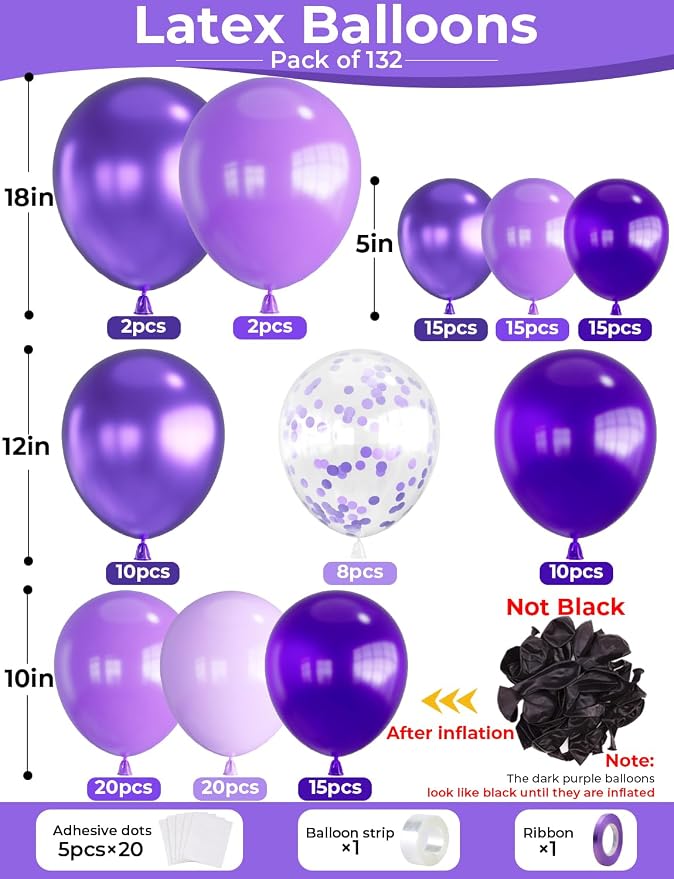 Purple Balloons Garland Arch Kit, - Image 2