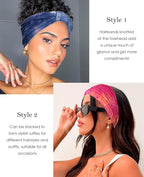 Artilady 7'' Wide Headbands for Women Tie Dye - Large Soft Cloth Headwrap Elastic Stretchy Head Bands Boho Turban Hair Bands Non Slip Hair Accessories 6 PCS