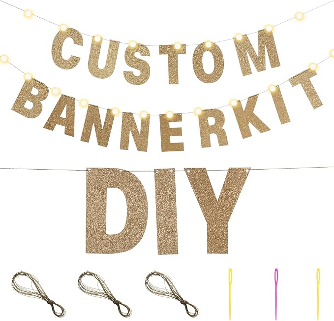 TaoBary 112 Pcs DIY Letter Kit Glitter Customizable Banner Letters Include 107 - Image 5