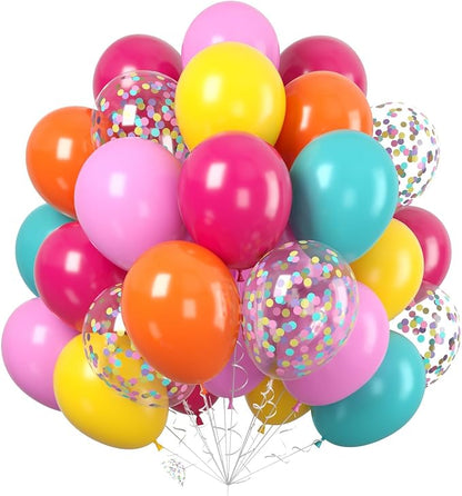 60PC Rainbow Balloons Set, Colorful Balloons, 12 Inch Bright Color Yellow by Paready