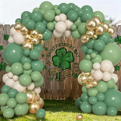 157Pcs Green Balloons Arch Garland Kit Different Size | Sage Green White Sand - Image 5