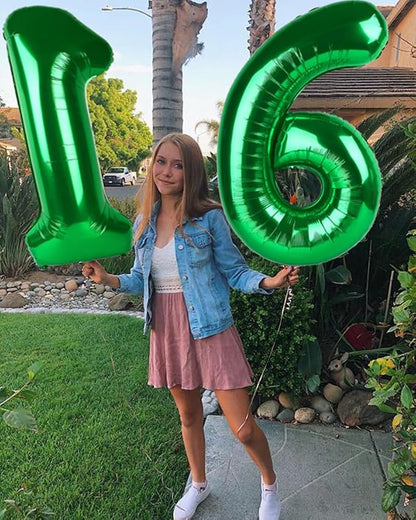 Number 25 Balloon 40Inch for 25th Year Old Birthday Decoration, Dark Green | - Image 3