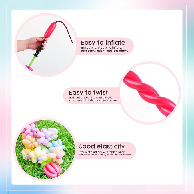 Hot Pink Long Balloons - Image 6