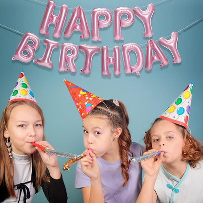 PIGETALE Pink Happy Birthday Banner, 16 Inch 3D Aluminum Foil Inflatable - Image 3
