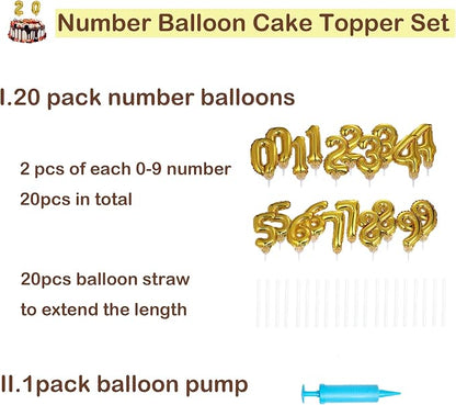 Cake Topper Mini Number Balloon - Image 4