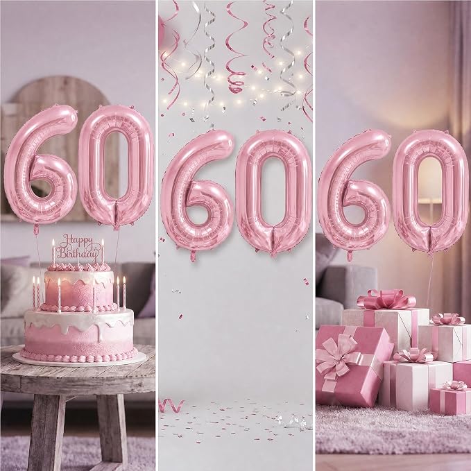 Number Balloons Pink Party Balloon - Image 7