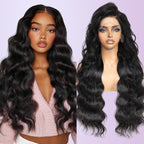 210% Density 13x6 Full Lace Frontal Wigs Human Hair 12A Body Wave Brazilian Virgin Human Hair Pre Plucked HD Transparent Lace Glueless Wigs 28 Inch