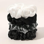 Scrunchies Hair Ties for Women - Big Silk Satin Scrunchie Exra Large Jumbo Gaint Oversized Pact of 4 Scrunchy for Curl Thick Hair Ligas Para el Cabello De Mujer Decoration Hair Accessories Gift